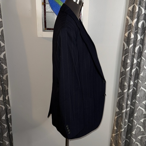 Polo University Club by Ralph Lauren Navy Pin Striped Wool Blazer - Picture 5 of 8